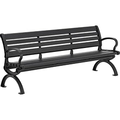 6ft Outdoor Park Bench with Backrest