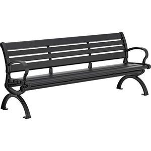 6ft Outdoor Park Bench with Backrest