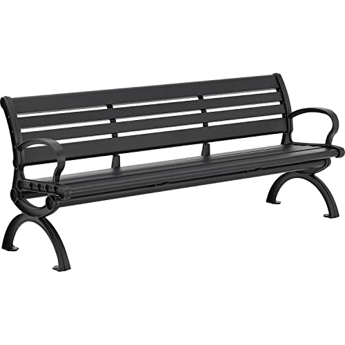 6ft Outdoor Park Bench with Backrest