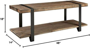 48-Inch Solid Wood Entryway Bench with Storage Shelf
