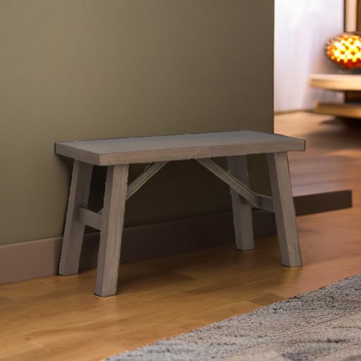 Solid Wood Farmhouse Entryway Bench