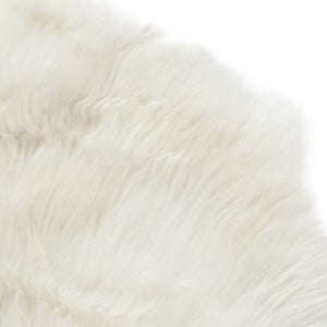 Genuine Sheepskin Shag Area Rug 5' x 8' – Natural & White