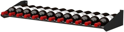 Wall Mount Wine Rack – 12 Bottle Stainless Steel, Matte Black, 3FT