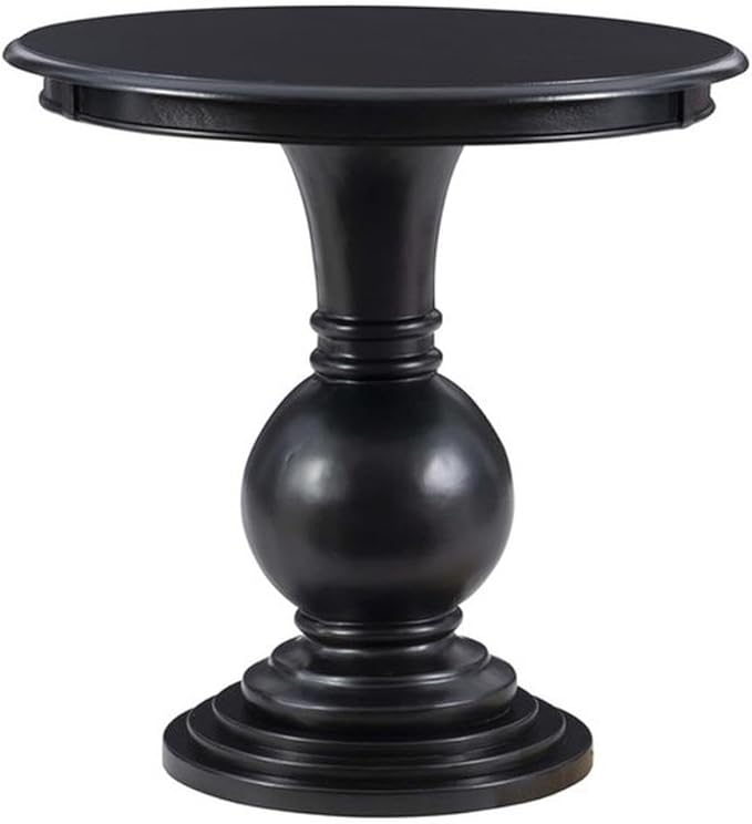 Round Pedestal Accent Table with Stepped Base