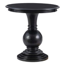 Round Pedestal Accent End Table in Jet Black