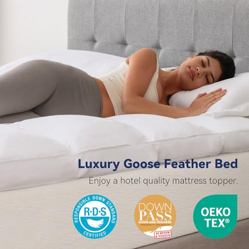 3-Inch Goose Feather Mattress Topper with Cotton Cover