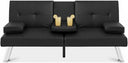Convertible Futon Sofa Bed with Removable Armrests