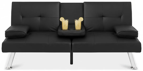 Convertible Futon Sofa Bed with Removable Armrests