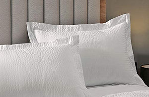 Textured Pillow Shams – Wash-Activated Ripple Texture, White