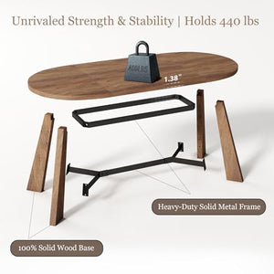 70.86" Oval Dining Table for 6–8 People