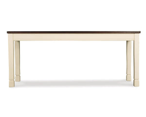 Rectangular Dining Bench – White & Brown