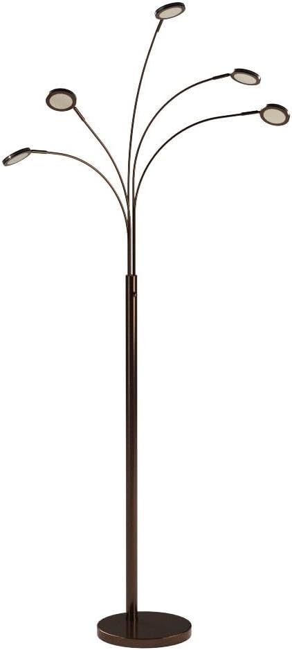 5-Head Arc Floor Lamp with Rotating LED Lights
