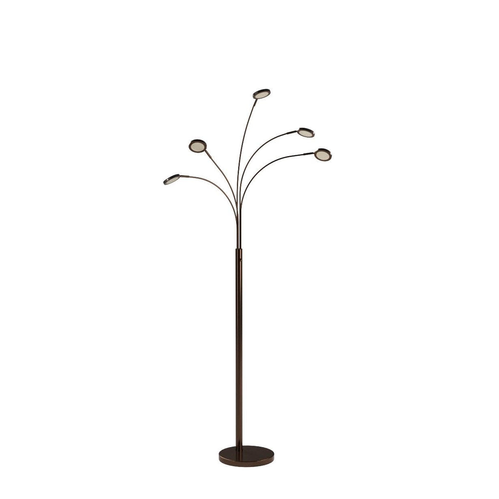 Brightech Orion Arc Floor Lamp for Living Room, Tree Floor Lamp with 5 Adjustable Arms, Multi-Head Standing Lamp with Flexible Rotating LED Lights for Bedroom, Dorm - Bright Hanging Lighting - Bronze