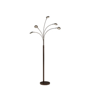 5-Head Arc Floor Lamp with Rotating LED Lights