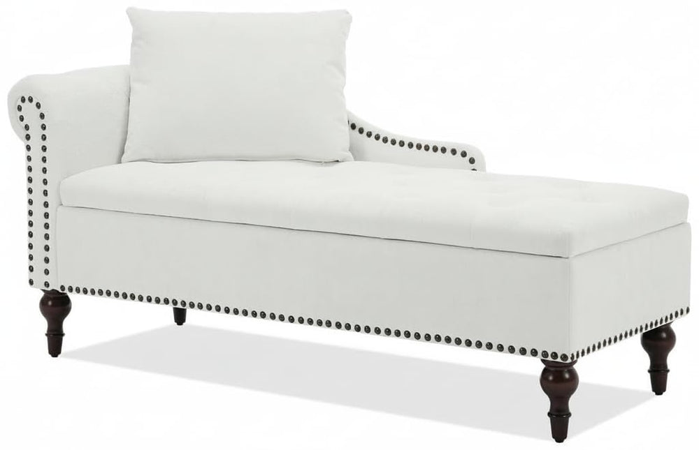 Oversized Chaise Lounge with Storage & Left Armrest