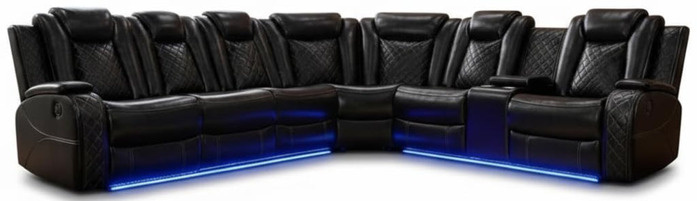 Power Reclining Leather Sectional Sofa