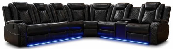 Power Reclining Leather Sectional Sofa