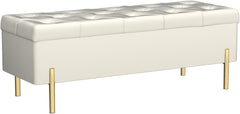 Velvet Storage Bench with Hidden Compartment