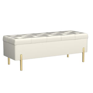 Velvet Storage Bench with Hidden Compartment