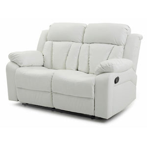Faux Leather Reclining Loveseat with Channel Tufted Back
