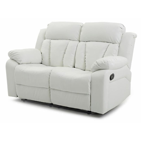 Faux Leather Reclining Loveseat with Channel Tufted Back