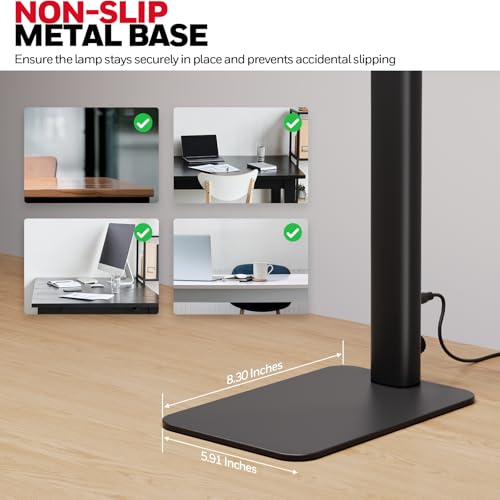 LED Desk Lamp with Dual-Head & Adjustable Arm
