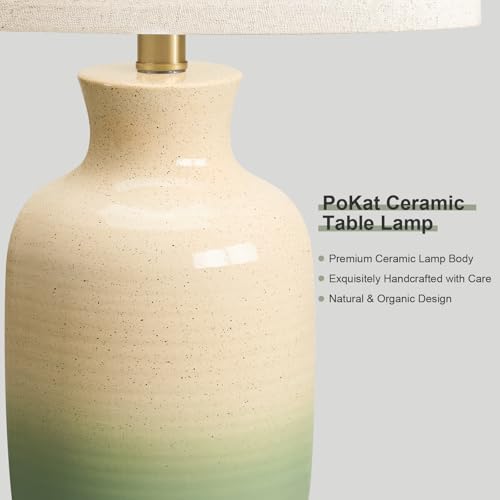 24" Farmhouse Table Lamp – Hand-Textured Ceramic Ombre