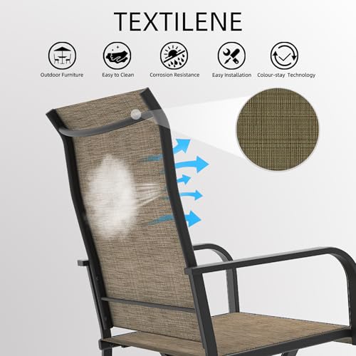 Outdoor Swivel Bar Stools Set of 2, Counter Height, Textilene Mesh