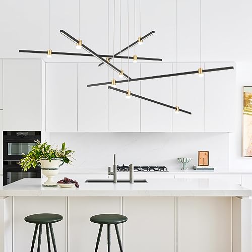 Dimmable LED Chandelier 5-Light Linear Sputnik Pendant