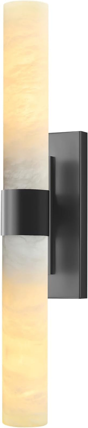 Brass Wall Sconce with Marble Shade – Bathroom Vanity Light