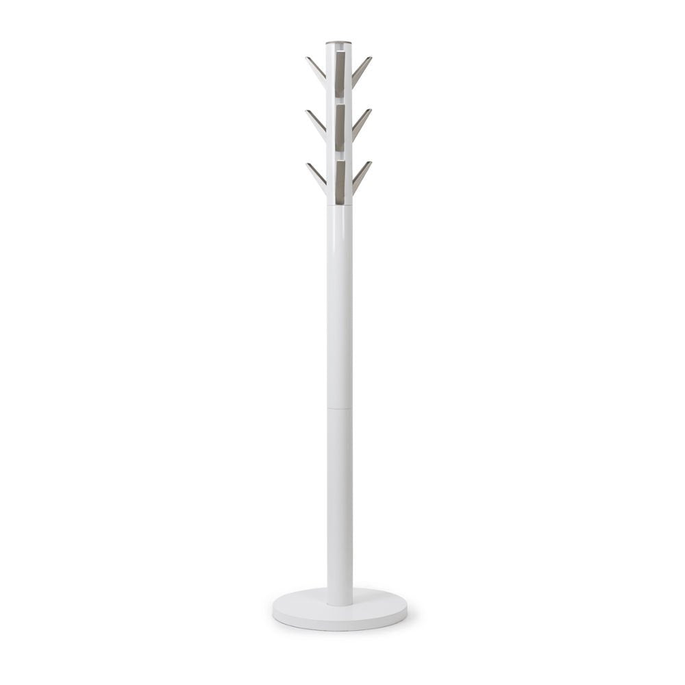 Freestanding Metal Coat Rack – White