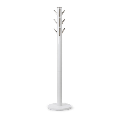 Freestanding Metal Coat Rack – White