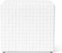 19" Square Upholstered Cube Ottoman – Wood Frame, Plaid Fabric