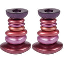 Stone Tower Shabbat Candlesticks – Set of 2, Pink