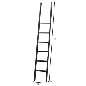 8ft Tall Wood Bookcase Wall with Ladder