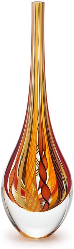 Hand Blown Glass Drop Vase — Murano Style Art Glass