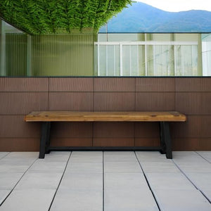 Outdoor Acacia Wood Bench – Sandblast Teak & Black