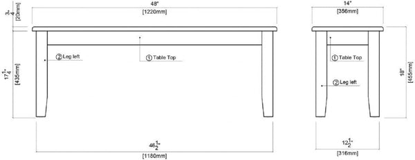 Bloomington Backless Dining Bench