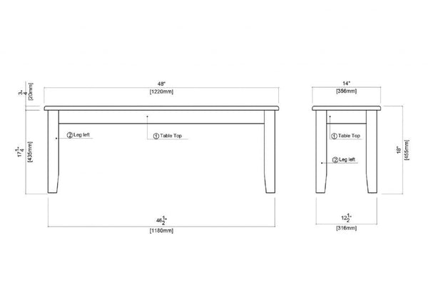 Bloomington Backless Dining Bench