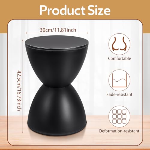 Black Hourglass Plastic Outdoor Side Table
