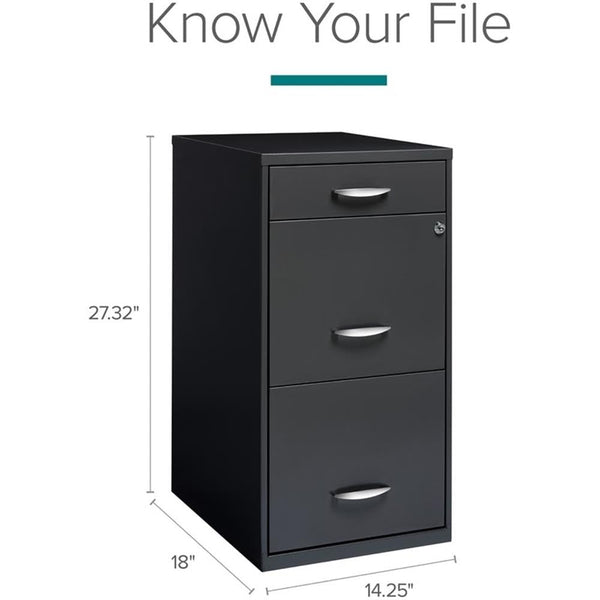 3-Drawer Vertical Metal Filing Cabinet with Lock – Letter Size