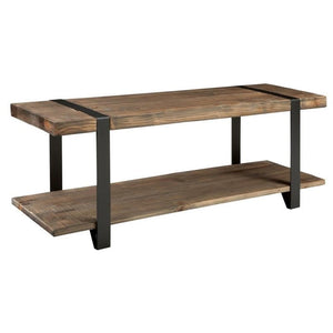 48-Inch Solid Wood Entryway Bench with Storage Shelf