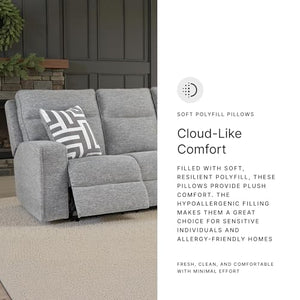 Power Reclining Sofa with Adjustable Headrest & USB Ports – Light Gray