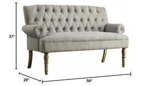 Tufted Linen Loveseat Sofa for Living Room