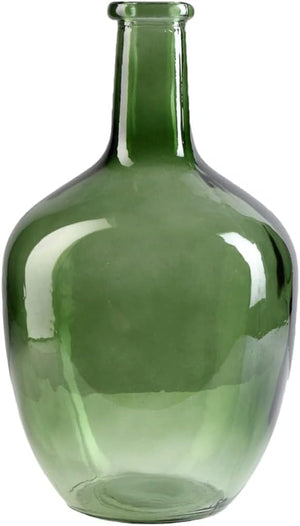Green Bottleneck Glass Vase Set of 4 – 12" Tall Floor Vase for Long Stem Flowers