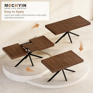 Extendable Dining Table with Hidden Leaf & Storage