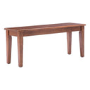 Shaker Backless Dining Bench – Rubberwood, Walnut Finish