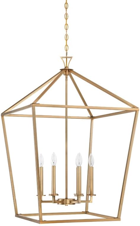 6-Light Open Frame Pendant Lantern – Adjustable Height, Dimmable