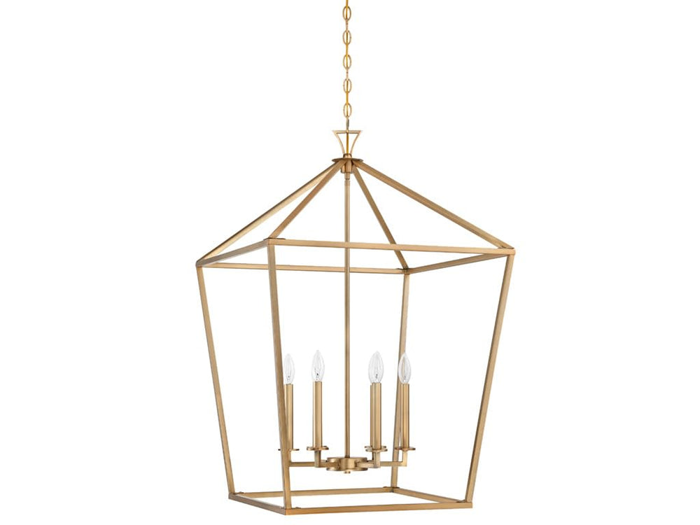 6-Light Open Frame Pendant Lantern – Adjustable Height, Dimmable