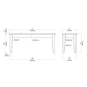 Shaker Backless Dining Bench – Rubberwood, Walnut Finish